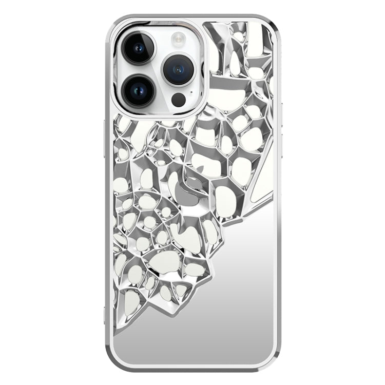 For iPhone 15 Pro Max Mirror Style Hollow Heat Dissipation Electroplated  TPU Phone Case(Silver) - HoMEdemic™ 