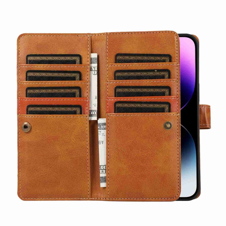 For iPhone 15 Pro Max Wristband Card Slot Leather Phone Case(Brown) - HoMEdemic™ 