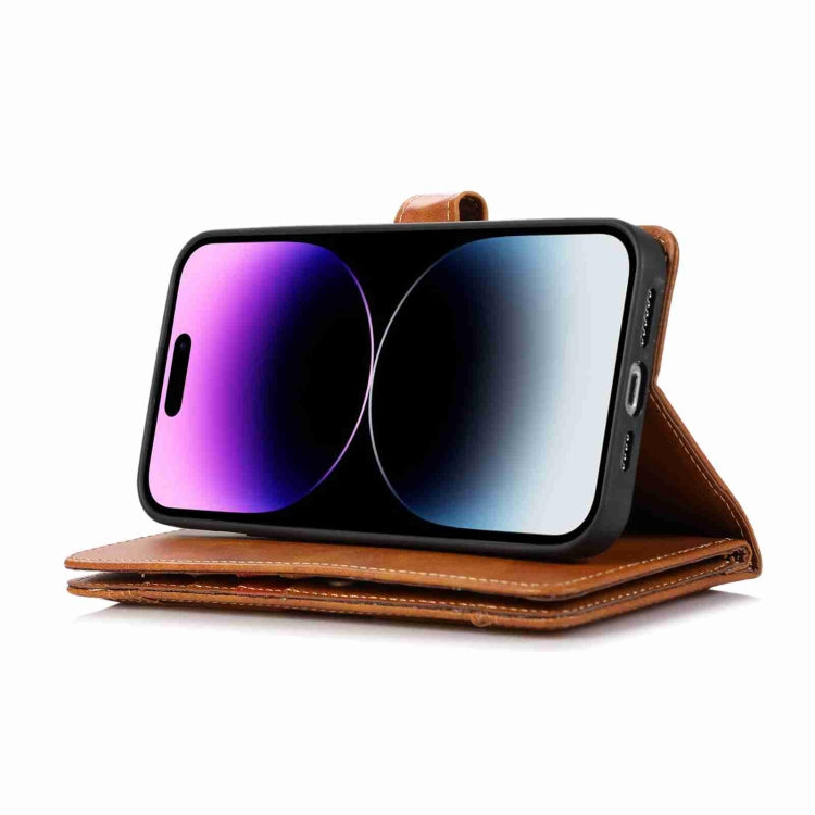 For iPhone 15 Pro Max Wristband Card Slot Leather Phone Case(Brown) - HoMEdemic™ 