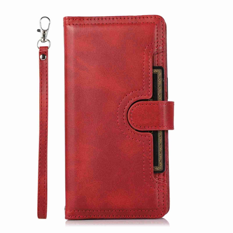 For iPhone 15 Pro Max Wristband Card Slot Leather Phone Case(Red) - HoMEdemic™ 