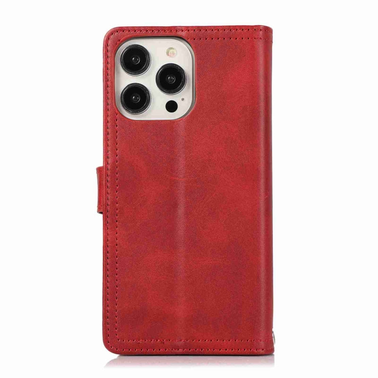 For iPhone 15 Pro Max Wristband Card Slot Leather Phone Case(Red) - HoMEdemic™ 