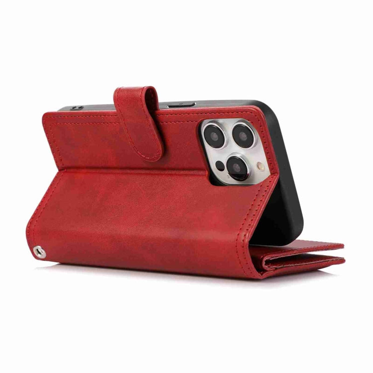For iPhone 15 Pro Max Wristband Card Slot Leather Phone Case(Red) - HoMEdemic™ 