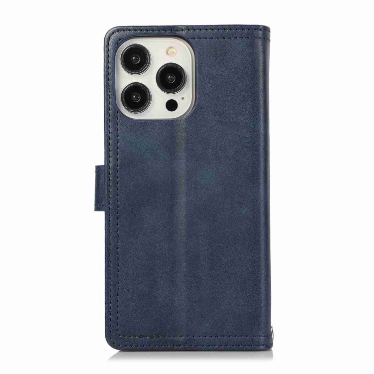 For iPhone 15 Pro Max Wristband Card Slot Leather Phone Case(Blue) - HoMEdemic™ 