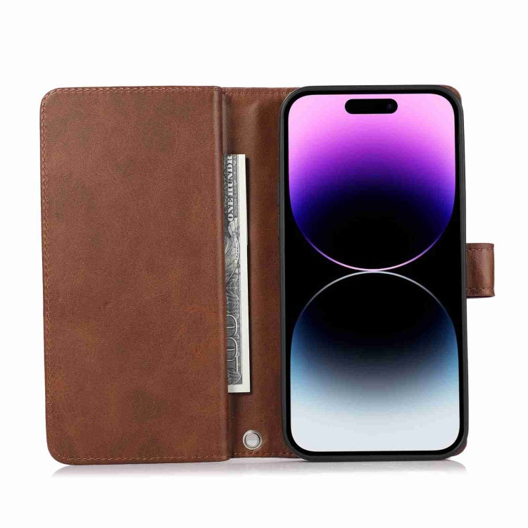 For iPhone 15 Pro Max Wristband Card Slot Leather Phone Case(Coffee) - HoMEdemic™ 