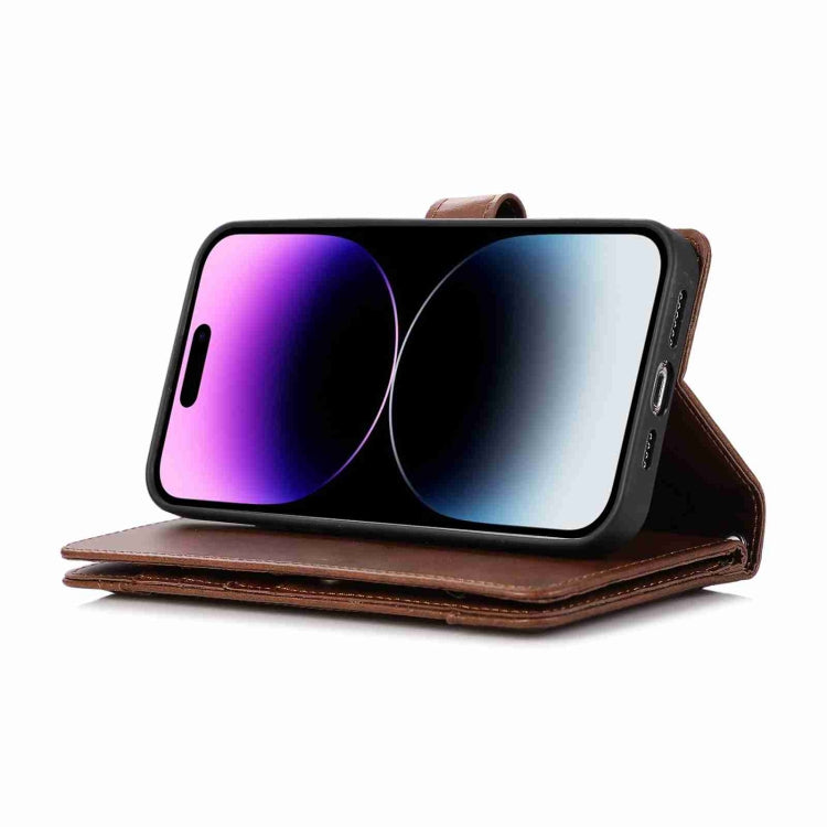 For iPhone 15 Pro Max Wristband Card Slot Leather Phone Case(Coffee) - HoMEdemic™ 