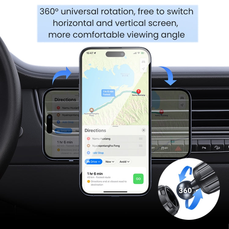 USAMS US-ZJ075 Magnetic Car Air Vent Phone Holder(Black) - HoMEdemic™ 