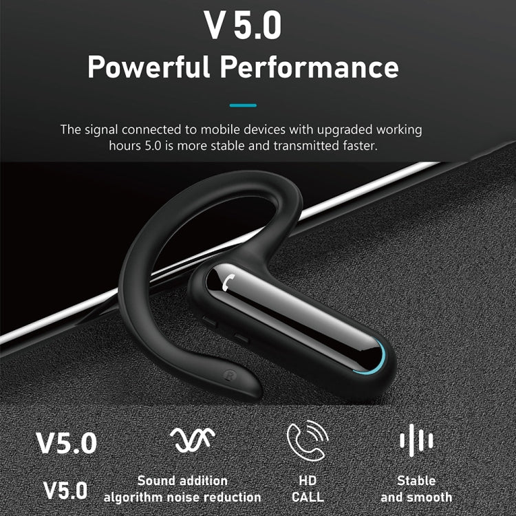 Hileo Hi8 Wireless Single Ear Hook Handsfree Call Noise Reduction In-ear Earphone(Black) - HoMEdemic™ 