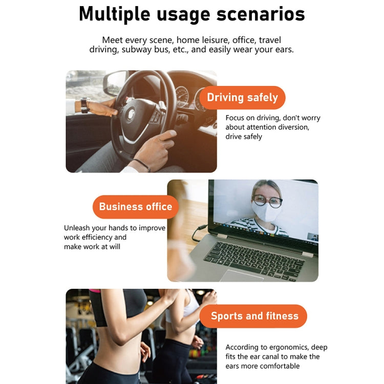 Hileo Hi8 Wireless Single Ear Hook Handsfree Call Noise Reduction In-ear Earphone(Black) - HoMEdemic™ 