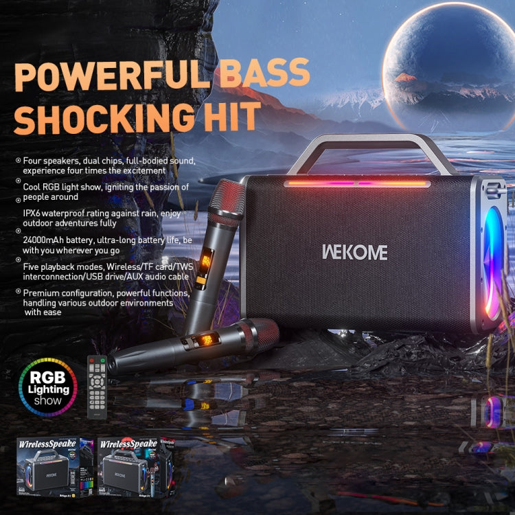 WK Beluga D1 Performer Outdoor Portable Bluetooth Speaker(Black) - HoMEdemic™ 