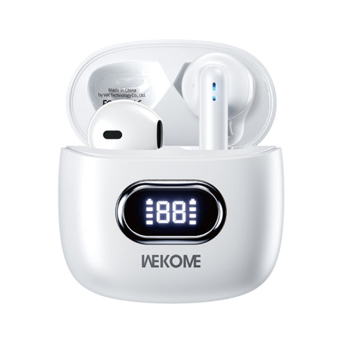 WK WS-01 Small Cloud Digital Display Wireless Bluetooth Earphone(White) - HoMEdemic™ 