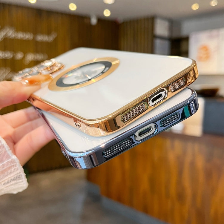 For iPhone 15 Pro Transparent Electroplated PC MagSafe Phone Case(Wine Red) - HoMEdemic™ 