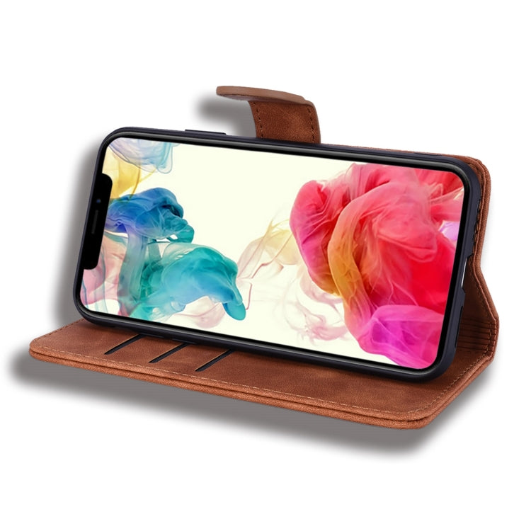 For iPhone 15 Pro Mandala Embossed Dual-Fold Calf Leather Phone Case(Brown) - HoMEdemic™ 