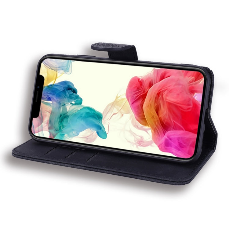 For iPhone 15 Pro Max Mandala Embossed Dual-Fold Calf Leather Phone Case(Black) - HoMEdemic™ 