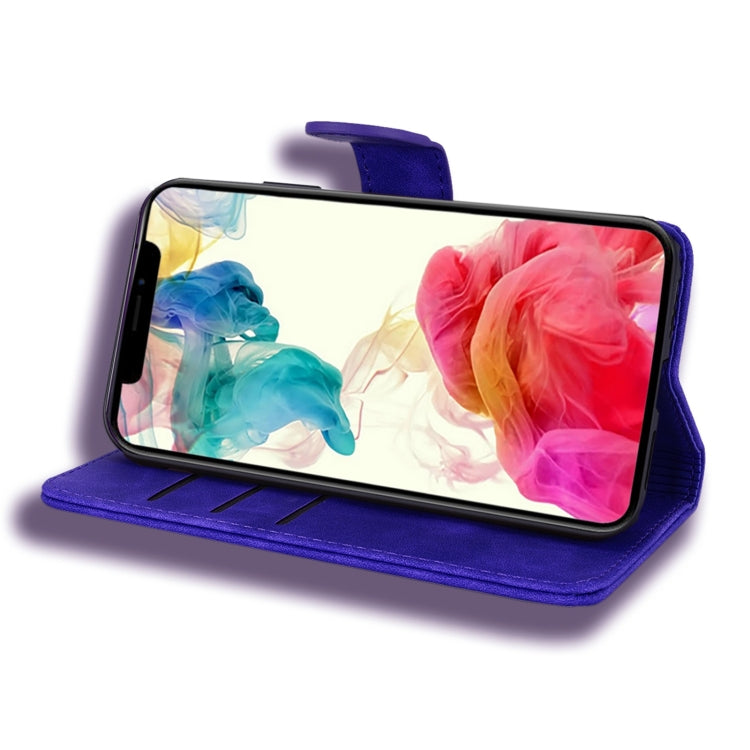 For iPhone 15 Pro Max Mandala Embossed Dual-Fold Calf Leather Phone Case(Purple) - HoMEdemic™ 