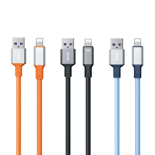 WK WDC-17 2.4A USB to 8 Pin Silicone Data Cable, Length: 1.2m(Orange) - HoMEdemic™ 