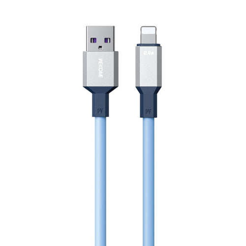 WK WDC-17 2.4A USB to 8 Pin Silicone Data Cable, Length: 1.2m(Blue) - HoMEdemic™ 