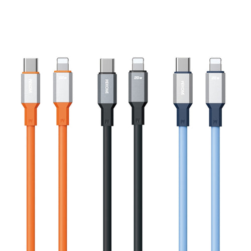 WK WDC-17 PD 20W USB-C/Type-C to 8 Pin Silicone Data Cable, Length: 1.2m(Orange) - HoMEdemic™ 