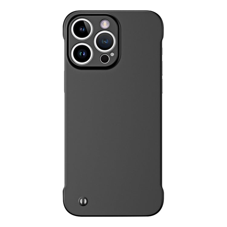 For iPhone 15 Pro Max Frameless Metallic Paint Hybrid PC Phone Case(Matte Black) - HoMEdemic™ 