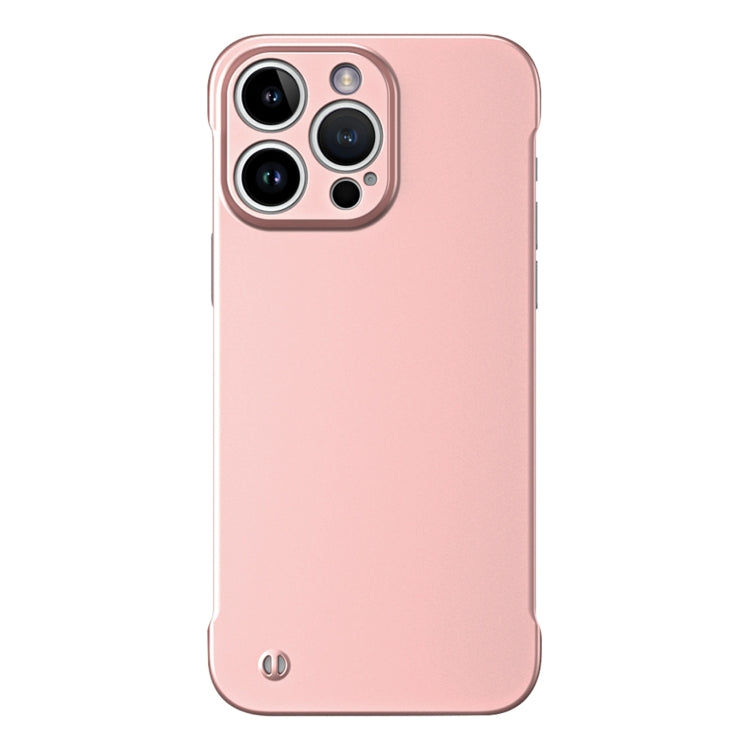 For iPhone 15 Pro Max Frameless Metallic Paint Hybrid PC Phone Case(Rose Gold) - HoMEdemic™ 