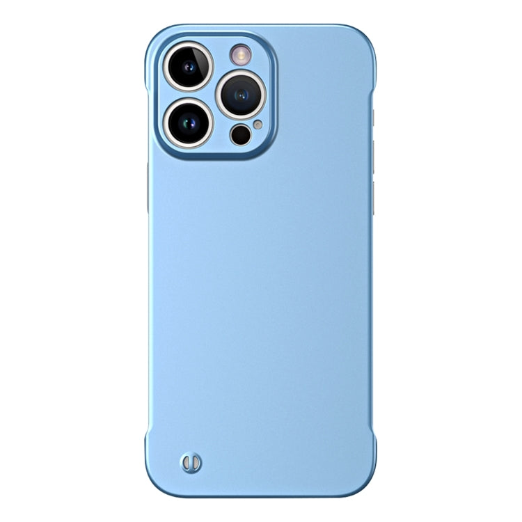 For iPhone 15 Pro Max Frameless Metallic Paint Hybrid PC Phone Case(Sierra Blue) - HoMEdemic™ 
