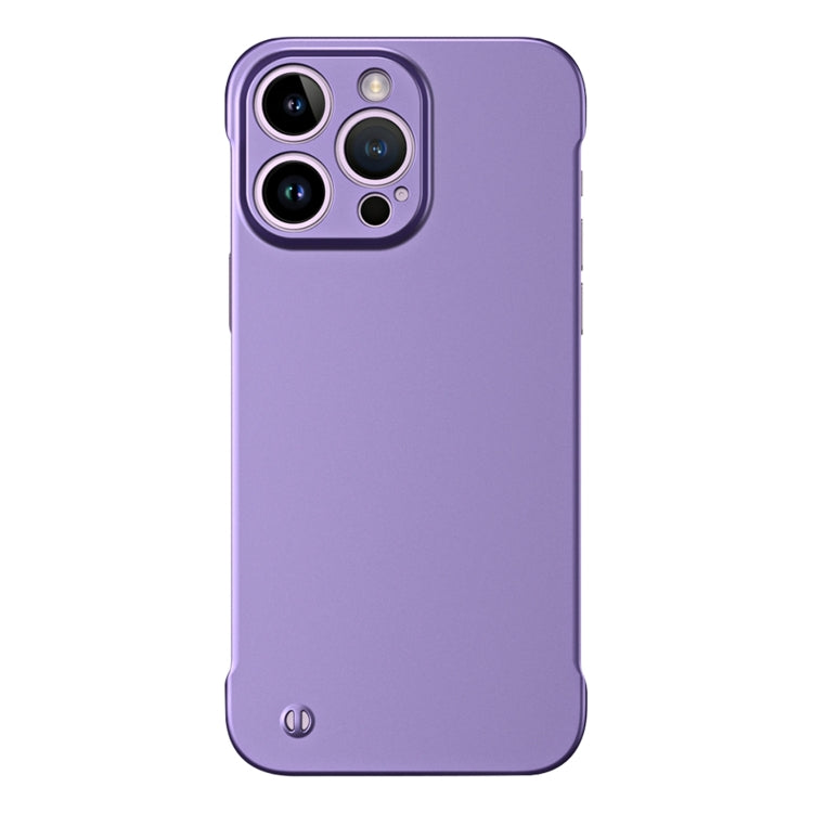 For iPhone 15 Pro Max Frameless Metallic Paint Hybrid PC Phone Case(Deep Purple) - HoMEdemic™ 