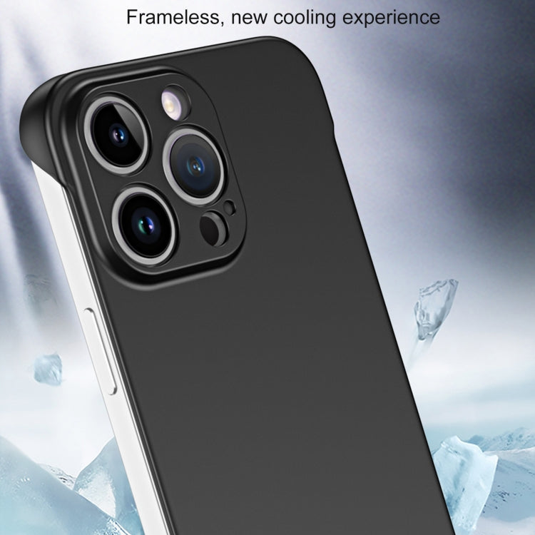 For iPhone 15 Pro Frameless Metallic Paint Hybrid PC Phone Case(Matte Black) - HoMEdemic™ 