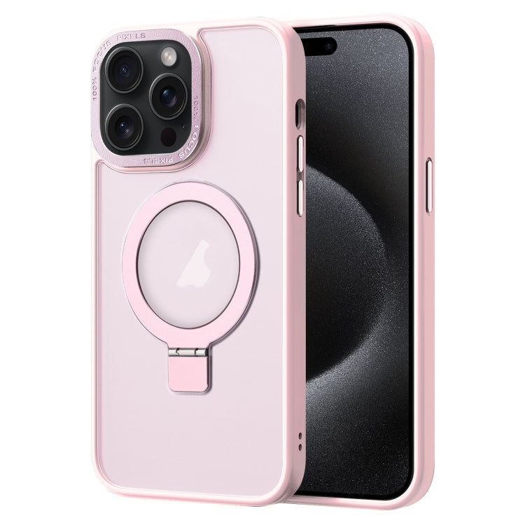 For iPhone 15 Pro Max Skin Feel MagSafe Magnetic Holder Phone Case(Pink) - HoMEdemic™ 
