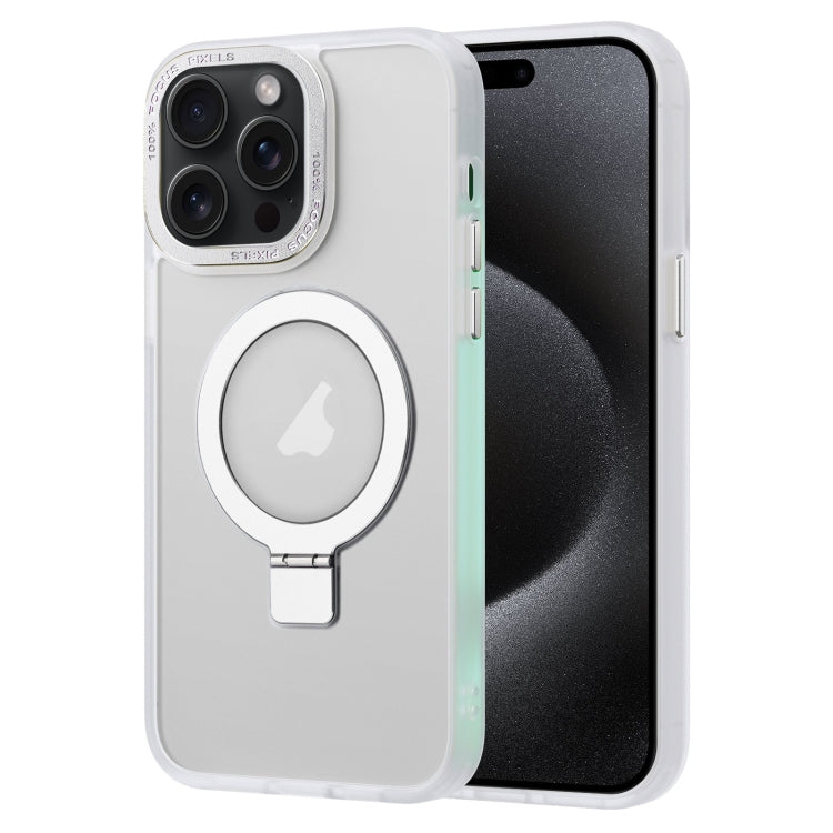 For iPhone 15 Pro Max Skin Feel MagSafe Magnetic Holder Phone Case(Matte White) - HoMEdemic™ 
