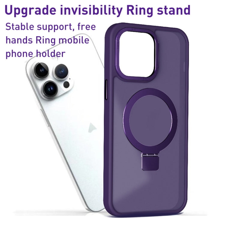 For iPhone 15 Pro Skin Feel MagSafe Magnetic Holder Phone Case(Dark Blue) - HoMEdemic™ 