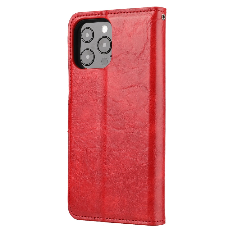 For iPhone 15 Pro Crazy Horse Texture Detachable Horizontal Flip PU Case(Red) - HoMEdemic™ 