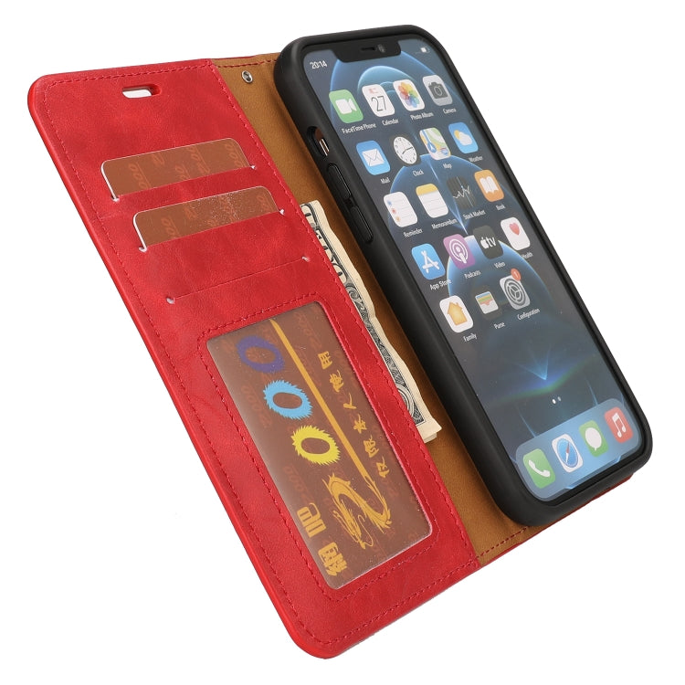 For iPhone 15 Pro Crazy Horse Texture Detachable Horizontal Flip PU Case(Red) - HoMEdemic™ 