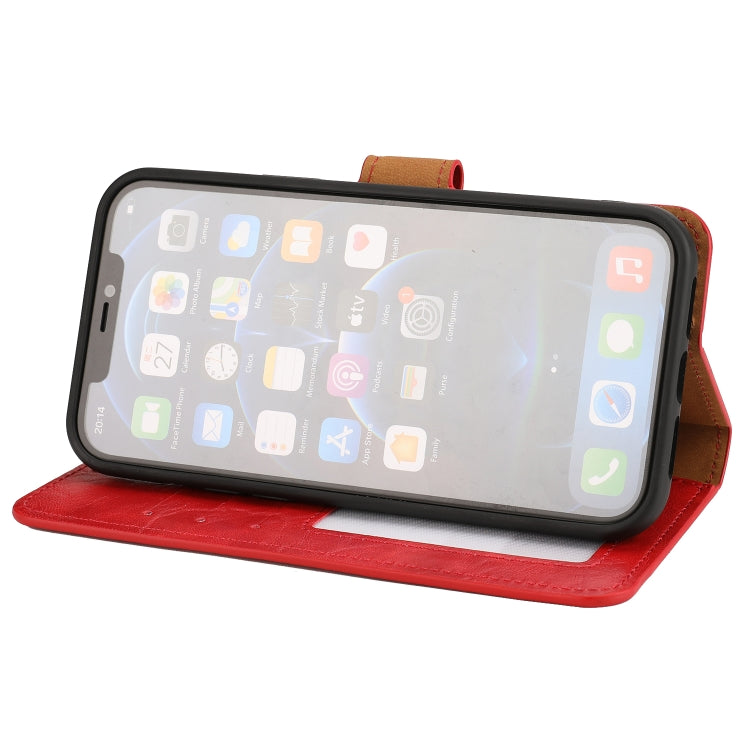 For iPhone 15 Pro Crazy Horse Texture Detachable Horizontal Flip PU Case(Red) - HoMEdemic™ 