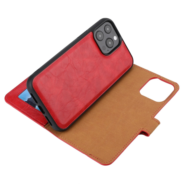 For iPhone 15 Pro Crazy Horse Texture Detachable Horizontal Flip PU Case(Red) - HoMEdemic™ 