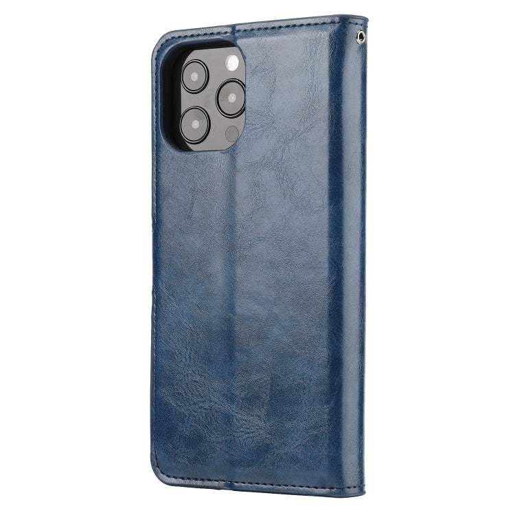 For iPhone 15 Pro Crazy Horse Texture Detachable Horizontal Flip PU Case(Blue) - HoMEdemic™ 