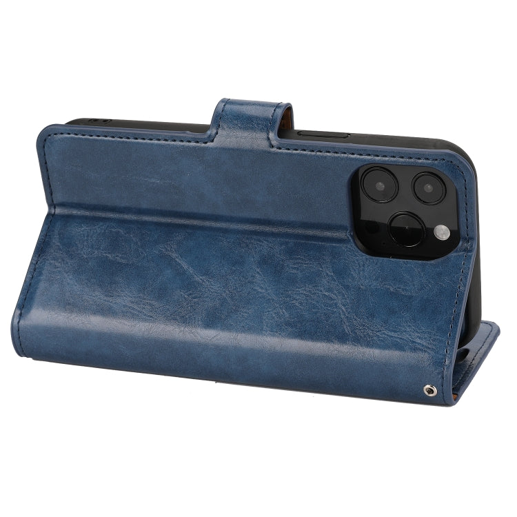 For iPhone 15 Pro Crazy Horse Texture Detachable Horizontal Flip PU Case(Blue) - HoMEdemic™ 