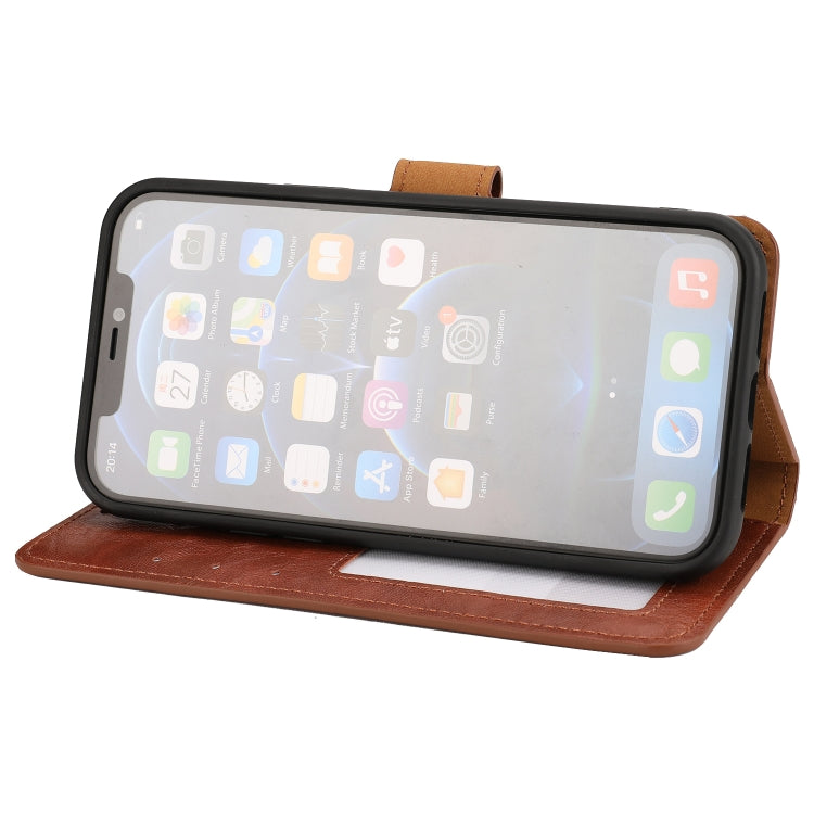 For iPhone 15 Pro Crazy Horse Texture Detachable Horizontal Flip PU Case(Brown) - HoMEdemic™ 