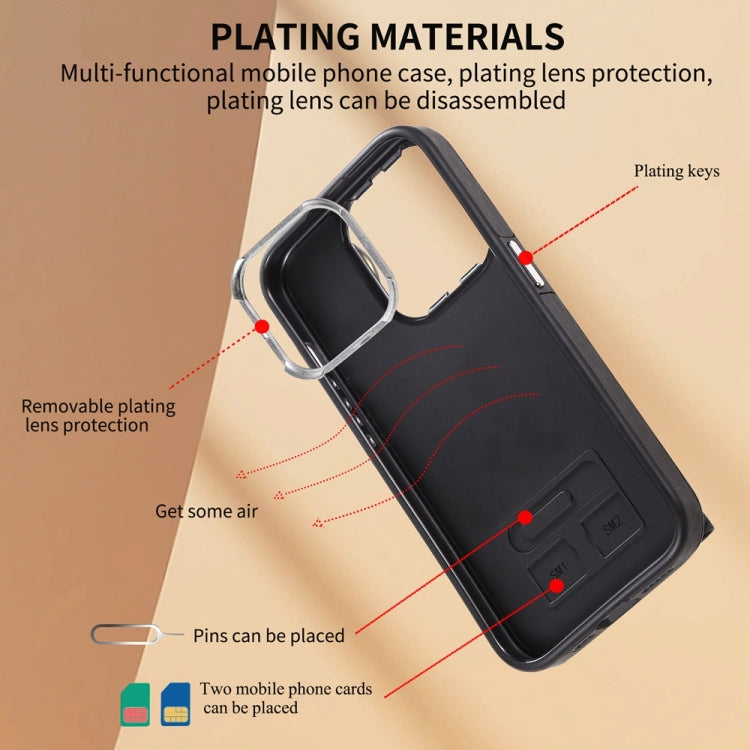 For iPhone 15 Pro Brushed Texture Wallet Ring Holder Phone Case(Black) - HoMEdemic™ 