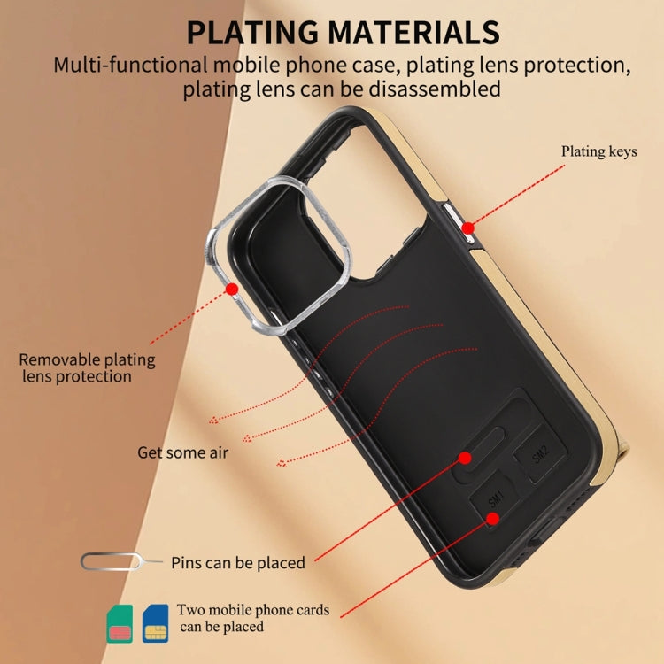 For iPhone 15 Pro Brushed Texture Wallet Ring Holder Phone Case(Yellow) - HoMEdemic™ 