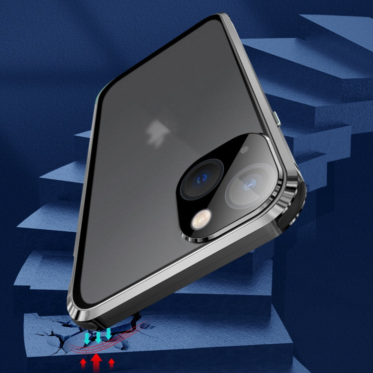 For iPhone 15 Pro Anti-peeping Magnetic Tempered Glass Phone Case(Blue) - HoMEdemic™ 