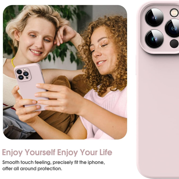 For iPhone 15 Pro Max Microfiber Liquid Silicone Shockproof Phone Case(Pink) - HoMEdemic™ 