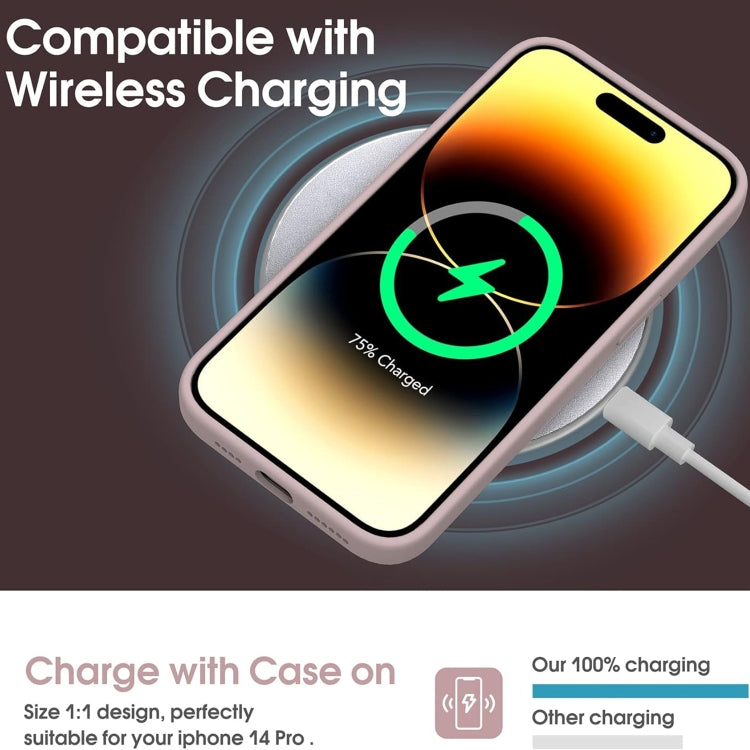 For iPhone 15 Pro Max Microfiber Liquid Silicone Shockproof Phone Case(Pink) - HoMEdemic™ 