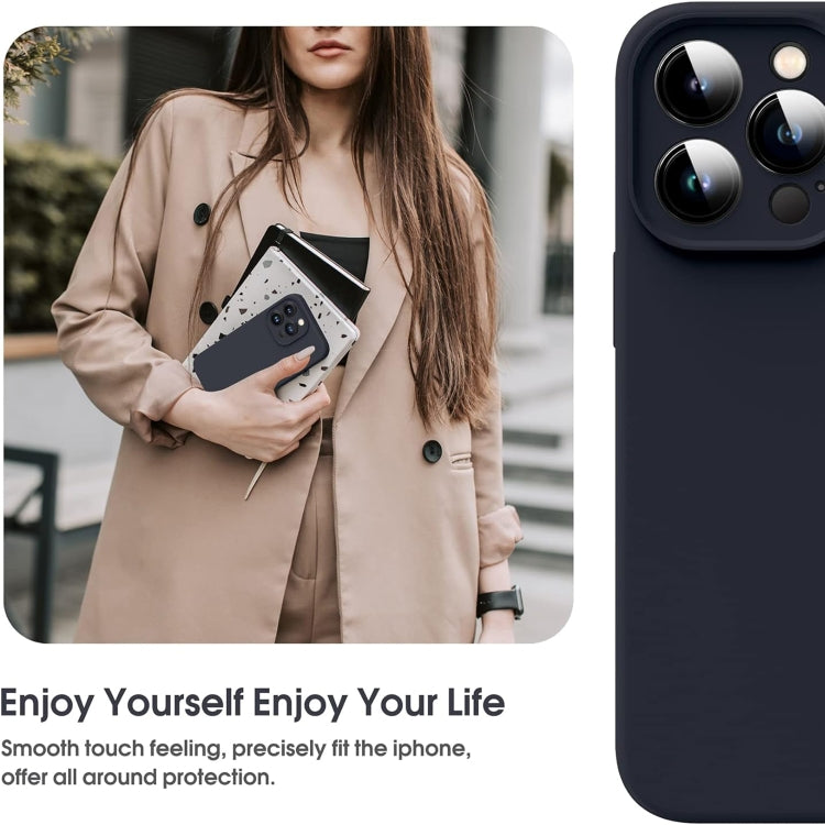 For iPhone 15 Pro Max Microfiber Liquid Silicone Shockproof Phone Case(Black) - HoMEdemic™ 