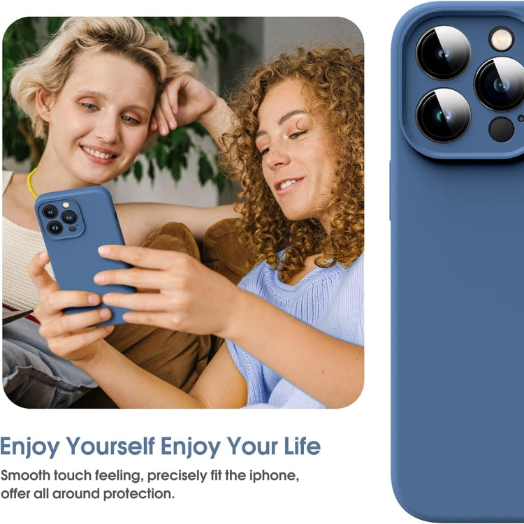 For iPhone 15 Pro Max Microfiber Liquid Silicone Shockproof Phone Case(Blue) - HoMEdemic™ 