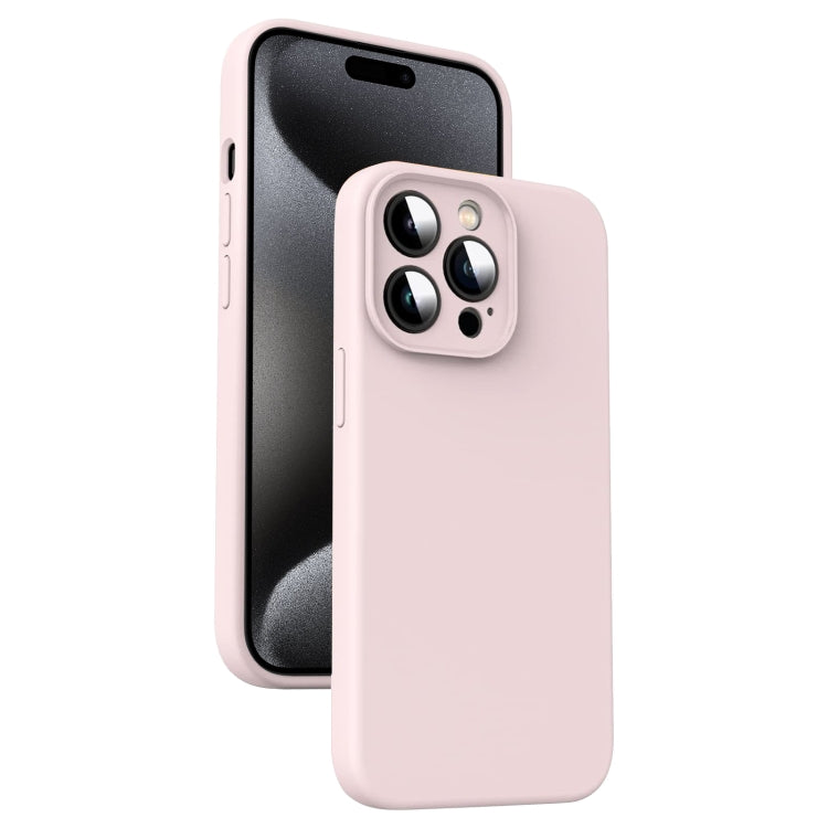 For iPhone 15 Pro Microfiber Liquid Silicone Shockproof Phone Case(Pink) - HoMEdemic™ 