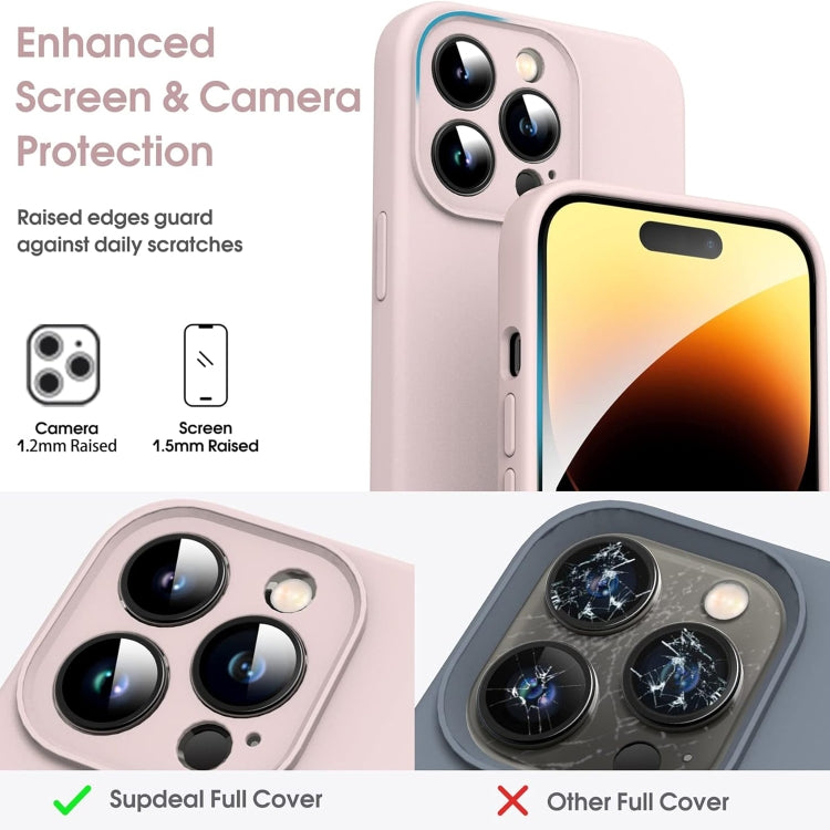 For iPhone 15 Pro Microfiber Liquid Silicone Shockproof Phone Case(Pink) - HoMEdemic™ 