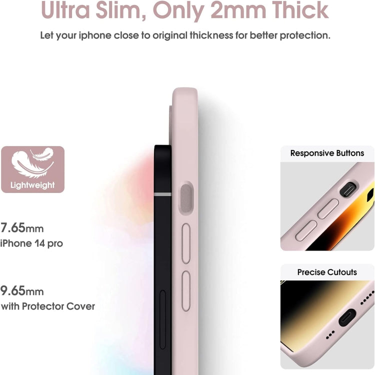 For iPhone 15 Pro Microfiber Liquid Silicone Shockproof Phone Case(Pink) - HoMEdemic™ 