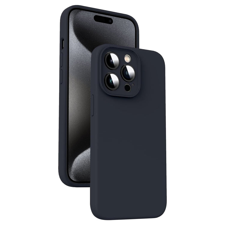 For iPhone 15 Pro Microfiber Liquid Silicone Shockproof Phone Case(Black) - HoMEdemic™ 