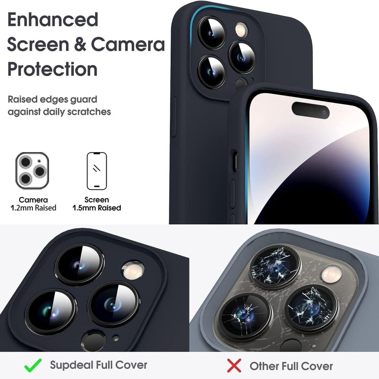 For iPhone 15 Pro Microfiber Liquid Silicone Shockproof Phone Case(Black) - HoMEdemic™ 