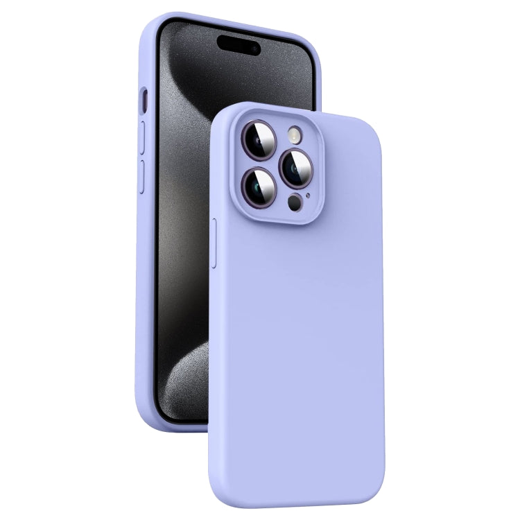 For iPhone 15 Pro Microfiber Liquid Silicone Shockproof Phone Case(Purple) - HoMEdemic™ 