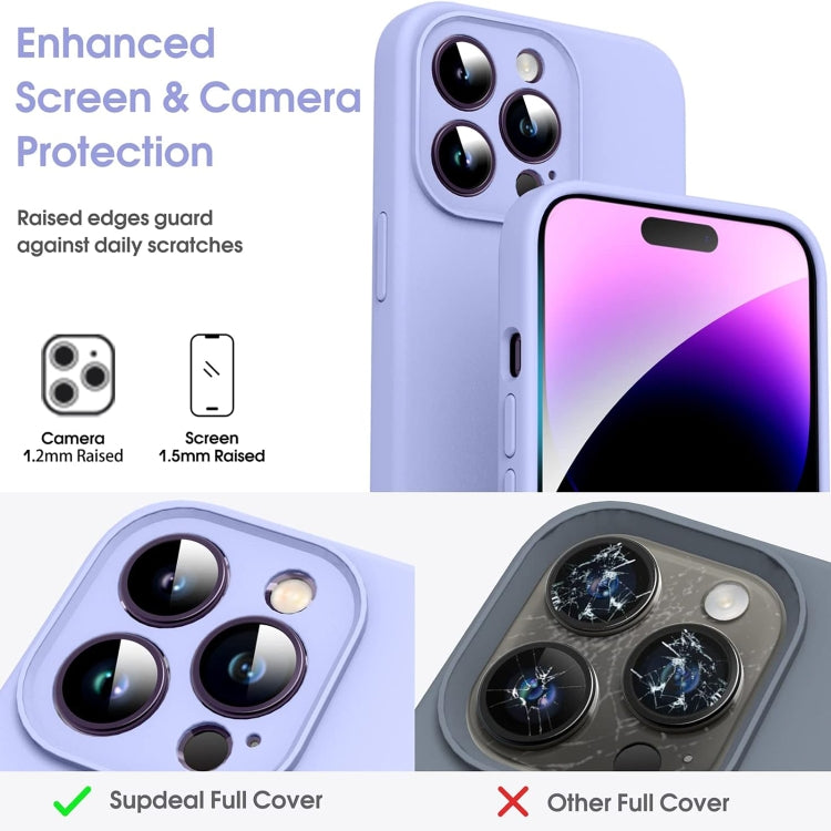 For iPhone 15 Pro Microfiber Liquid Silicone Shockproof Phone Case(Purple) - HoMEdemic™ 